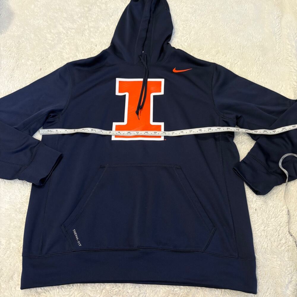 Nike Therma Fit Mens Fighting Illini Hoodie Navy M College School Sports Classic - Picture 4 of 7